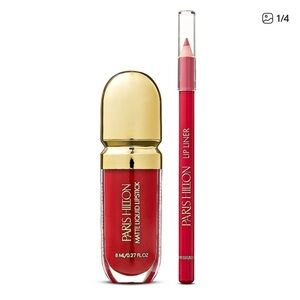NWT- Paris Hilton Love Lippy Set - Red shade lip liner and Matteliquid Lipstick